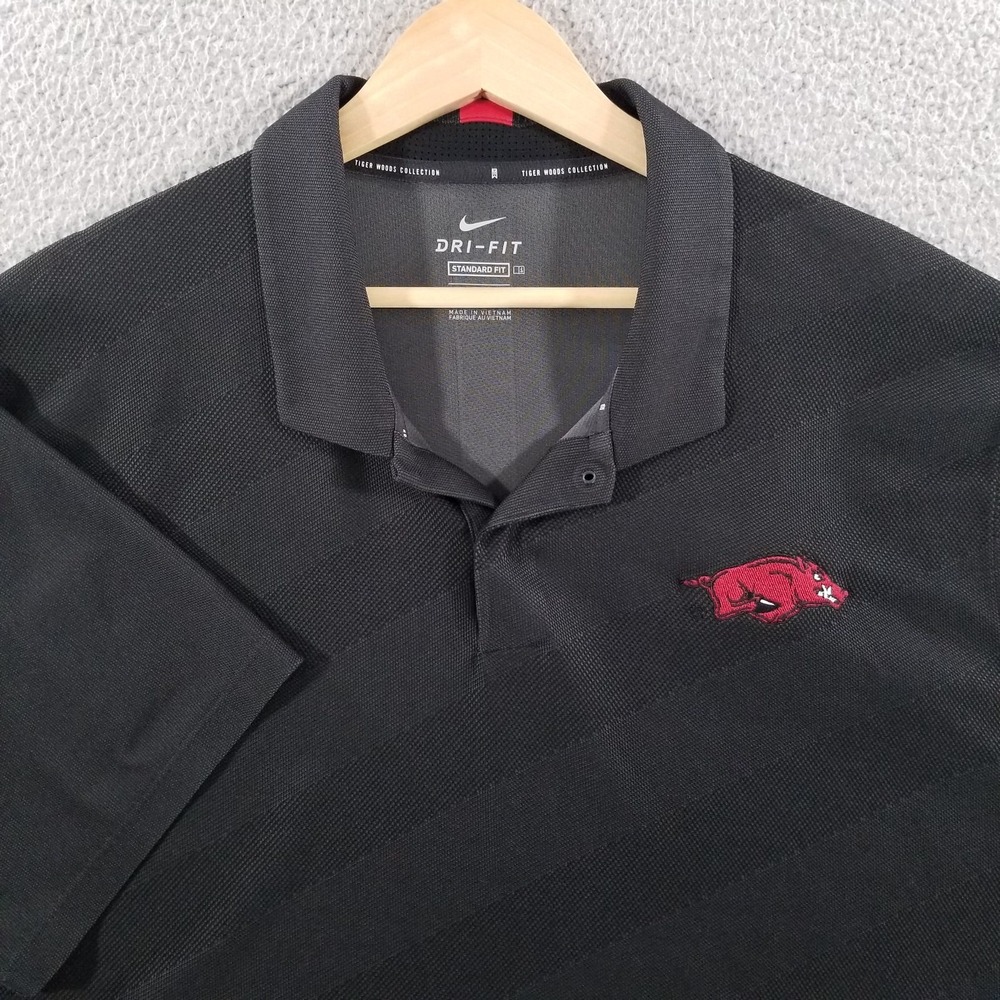 Arkansas Razorbacks Nike Tiger Woods Polo XXL Performance Zonal Cooling Stripe